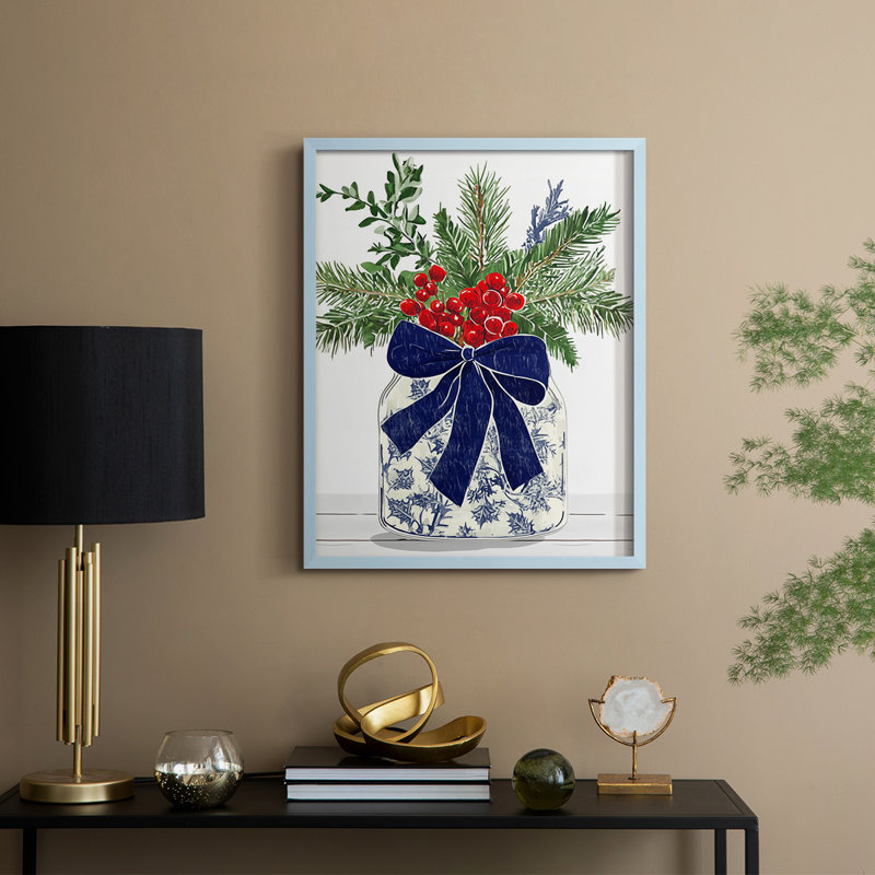 Reproduction encadrée - bois massif, Bleu, H 15 po x l 12 po
