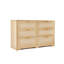 Commode en rotin de 47 po avec 6 tiroirs, commode en rotin avec poignées dorées et commode double de 30 po Nakeesha-730915436