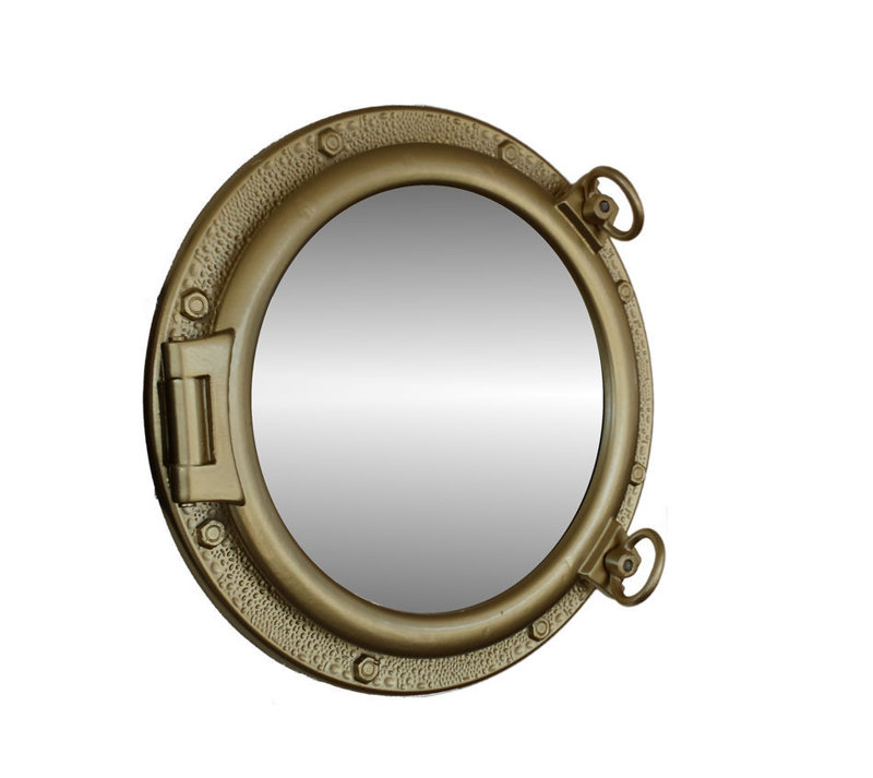Miroir décoratif Ellert, H 24 po x l 24 po, Or