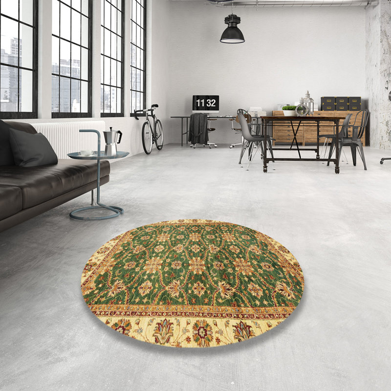 Tapis décoratif multicolore à motif abstrait, Rond 5 pi