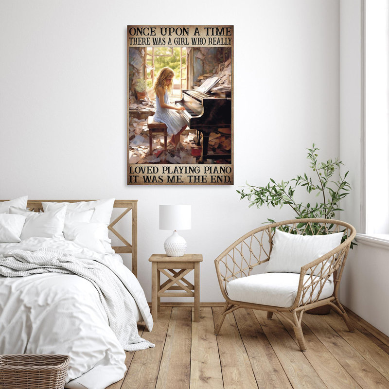 Impression sur toile, "A Girl Who Really Lived Play Piano", null
