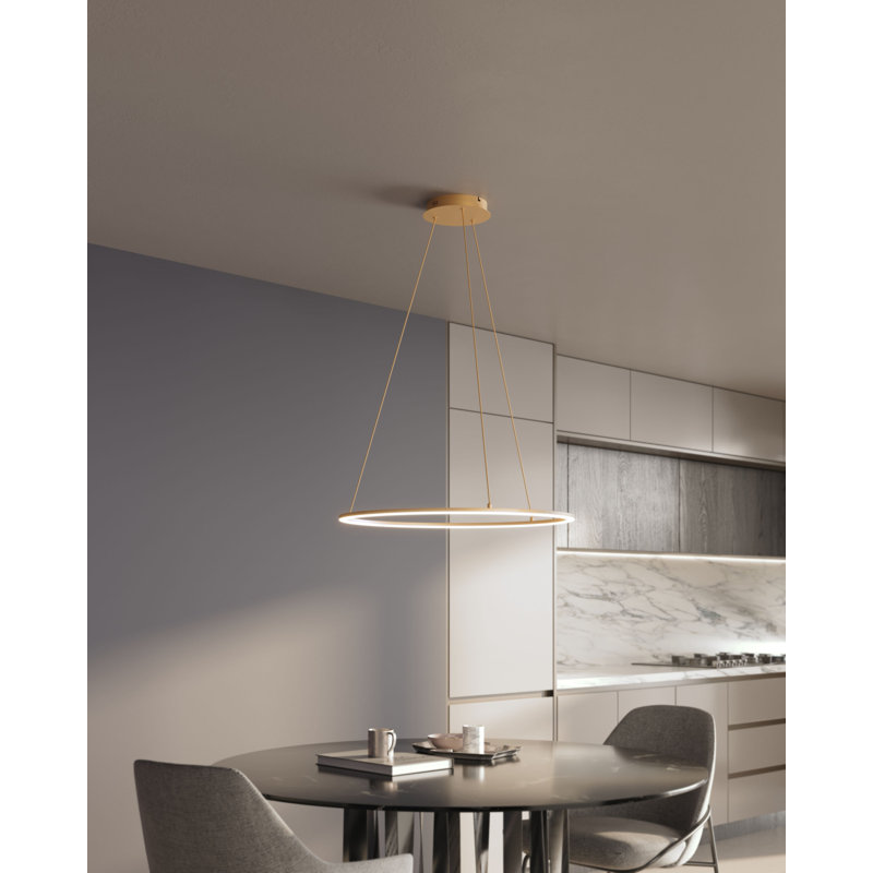 Luminaire suspendu géométrique 1 lumière DEL Lanah, Noir