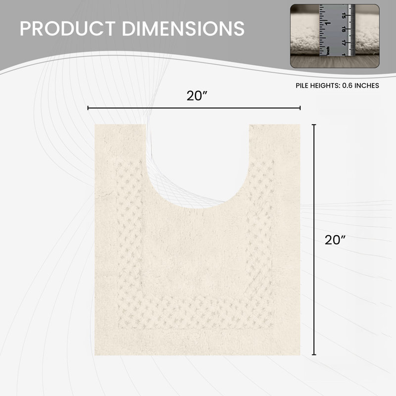 Classy Absorbent Cotton Soft Contour Rug, Ivory
