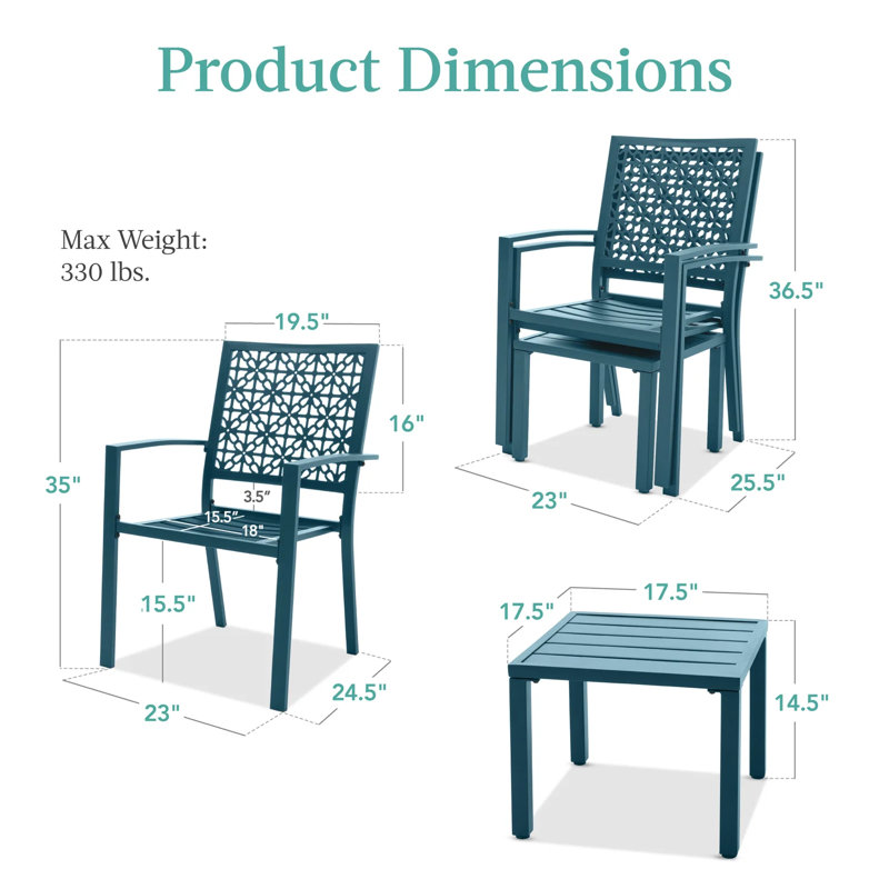 3-Piece Bistro Set, Navy