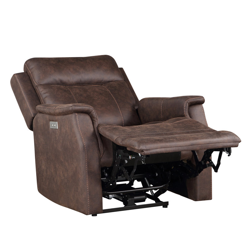 Frankenmuth Upholstered Power Recliner, Walnut 100% Polyester