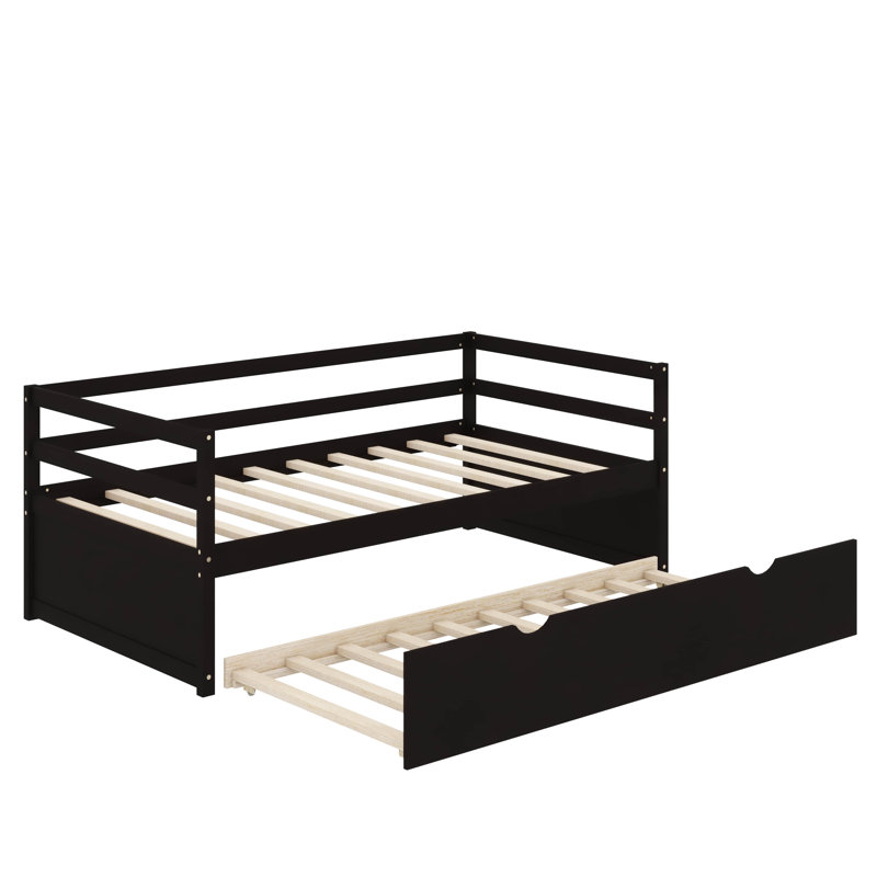 Daybed Set With Underbed Trundle Frame Twin Size, Espresso