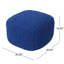 Pouf tricoté en coton bleu marine, l 20,5 po x P 20,5 po, H 16,5 po, pour confort moderne en bleu marine, intérieur 20,47 po x 20,47 po x 16,4 po
