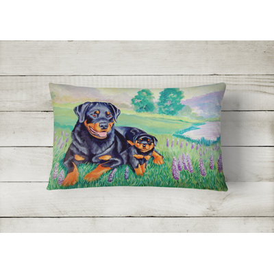 Rottweiler Outdoor Reversible Throw Pillow