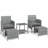 2-Person Wicker Conversation Set with Ottomans and Coffee Table-593081032-593081035