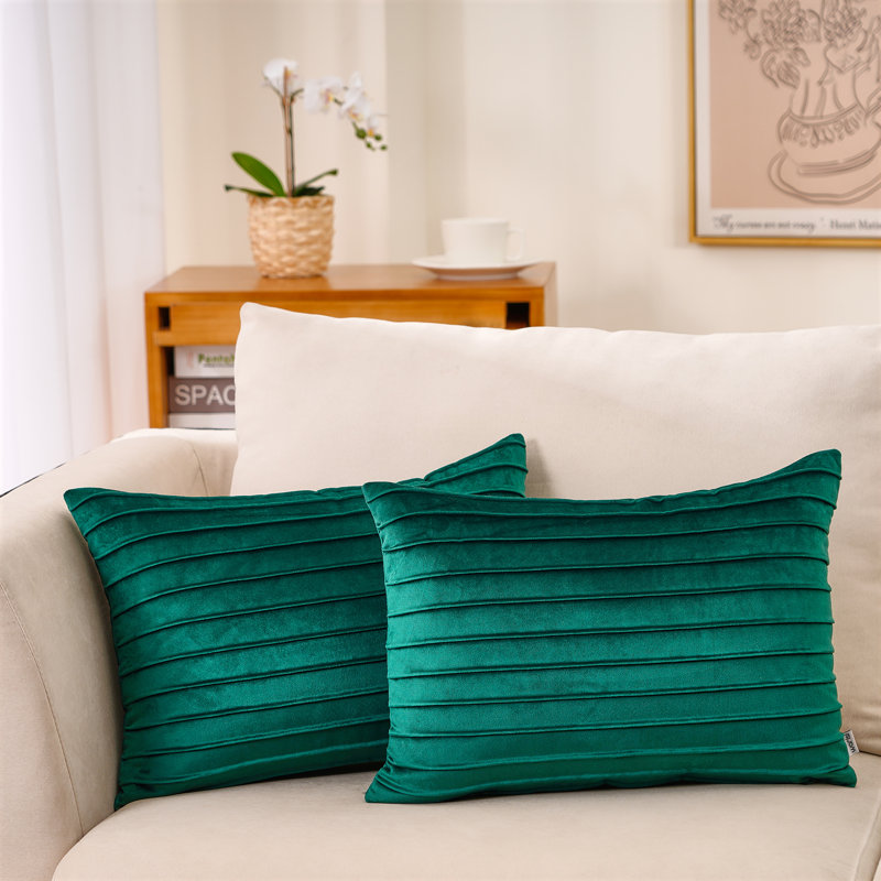 Warisi Velvet Cushion Pillow Cover, Dark Green