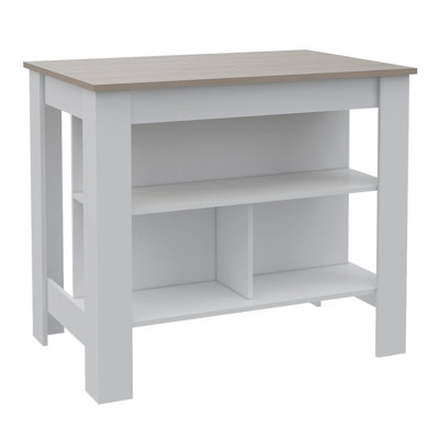 Kitchen Island, Three Concealed Shelves