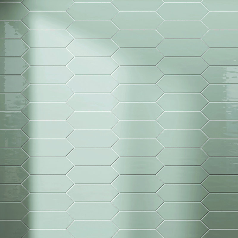 Taylor 3.94 in. X 11.81 in. Polished Ceramic Picket Wall Tile, Jade Green