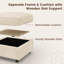 Canapé-lit modulaire rembourré avec rangement beige-906433888