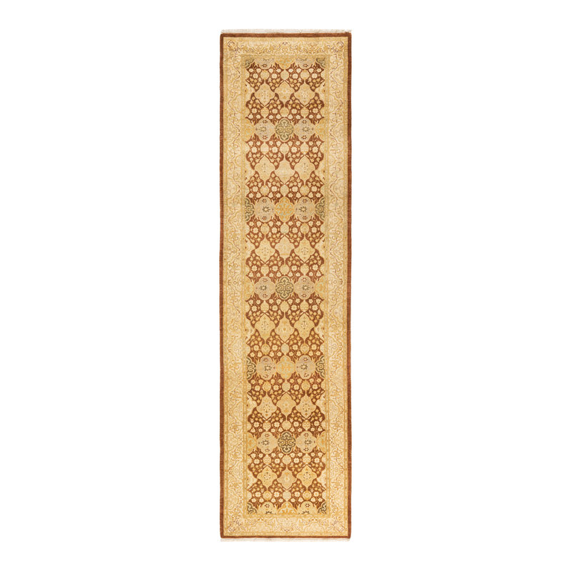 Tapis de couloir unique en laine jaune / brun 2 pi 6 po x 10 pi 3 po Hayner One-of-a-Kind
