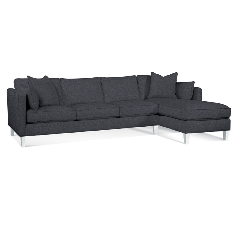 Lenox Chaise Sectional, Right Hand Facing, Frost White, Basic Navy; 0317-61