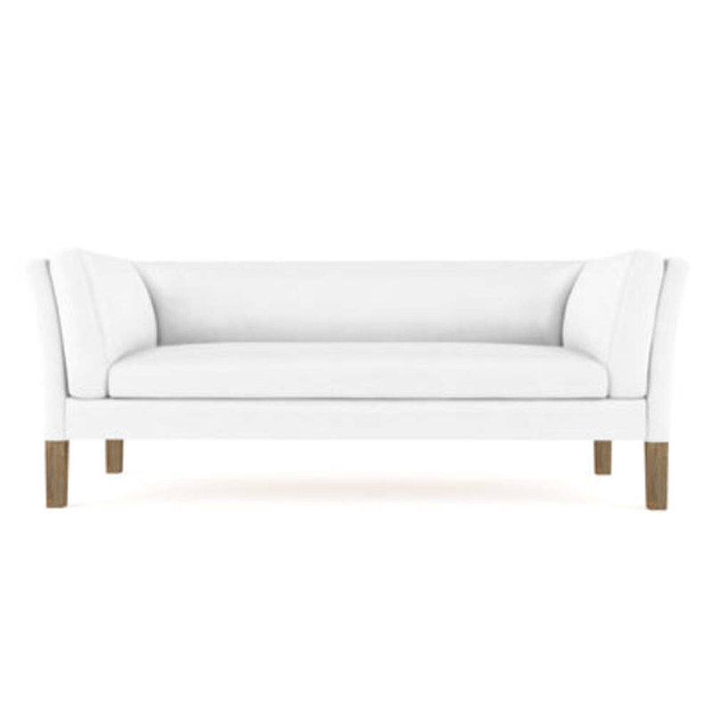 Canapé Charlton, Cuir rétro blanc, Naturel, H 31 po x l 108 po x P 40 po