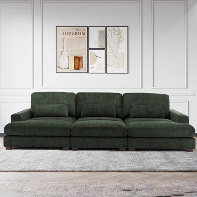 Canapé modulaire en velours côtelé 127,6 po