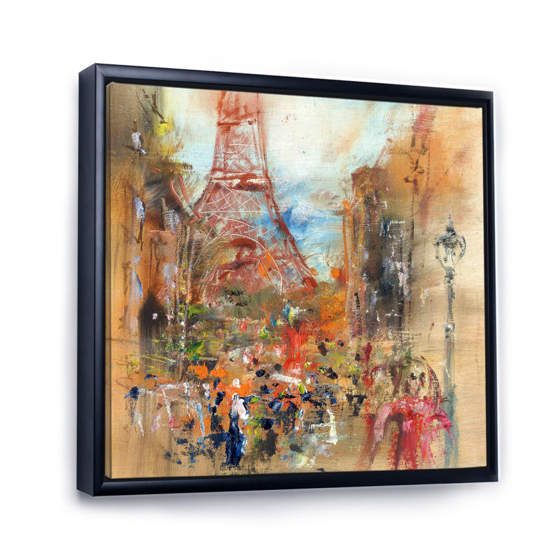 Rue du vieux Paris - On, H 36 po x l 36 po x P 1,5 po, Cadre flottant noir