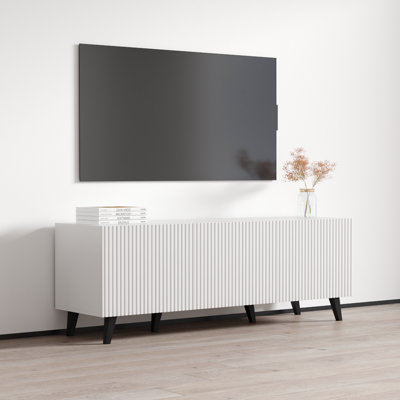 Meuble télé 3D blanc 59,3 po Pafos
