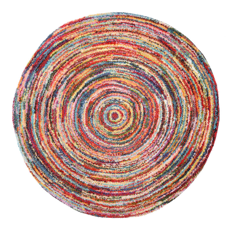 Sybil Shaggy Red Rug, Round 200cm