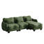 Canapé en L Chenille avec 1 repose-pieds mobile, canapé modulaire surdimensionné à 3 places avec 3 coussins de taille exquise, conception ergonomique, canapé modulaire facile à assembler pour le bureau du salon, vert