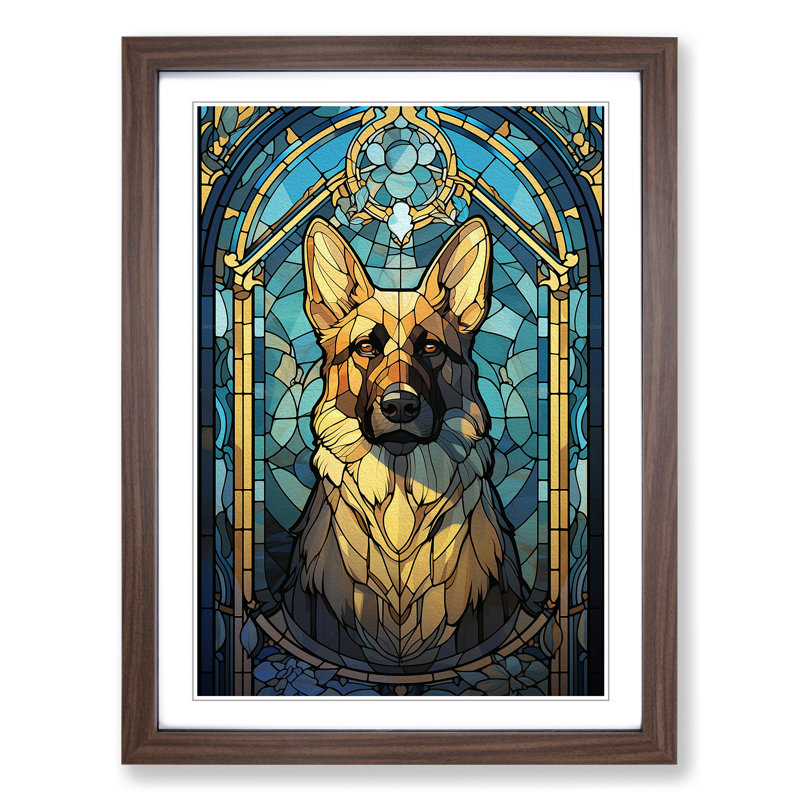 Single Picture Frame Print on Wood, 34cm H x 25cm W, Walnut Framed