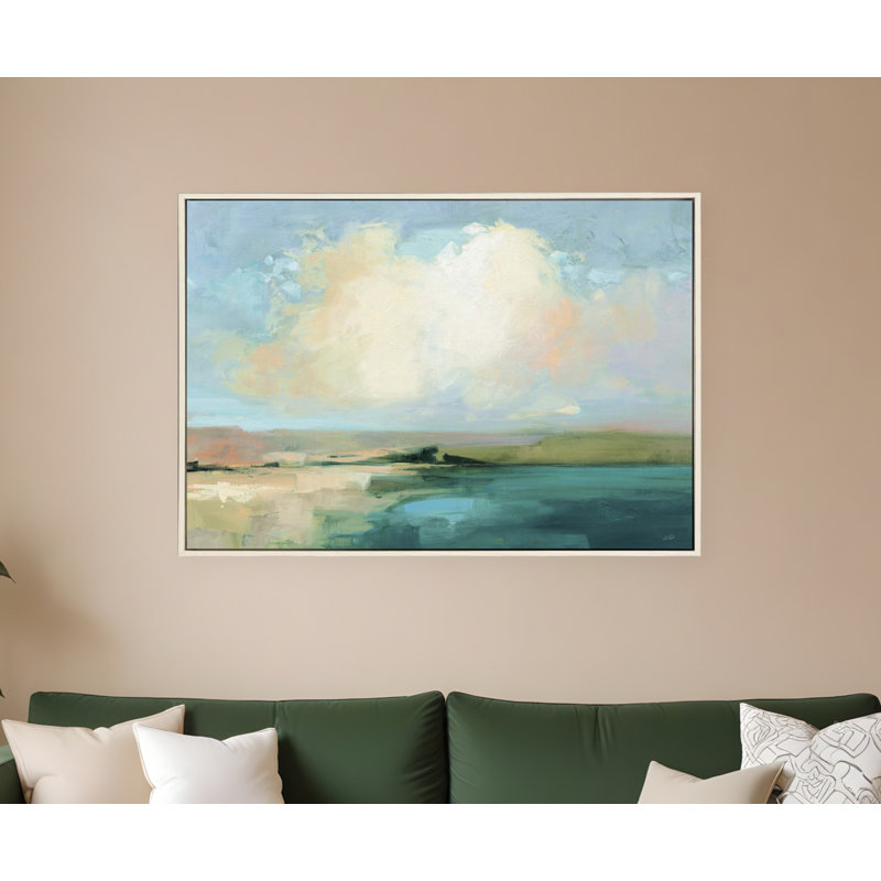 «Coastal Sky», toile blanche avec cadre flottant