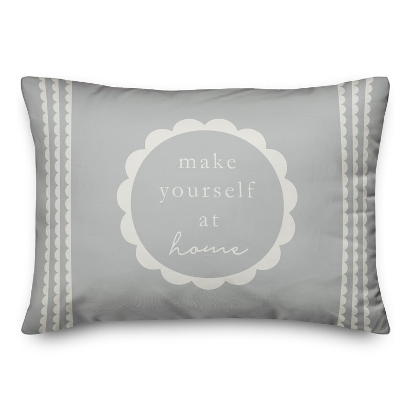 Housse et insert de coussin rectangulaire «Make Yourself at Home Scallope»