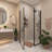 24 inch x 72 inch Matte Black Aluminum Frame Half Frame Pivot Shower Door with 6mm Tempered Glass and Explosion Proof Film