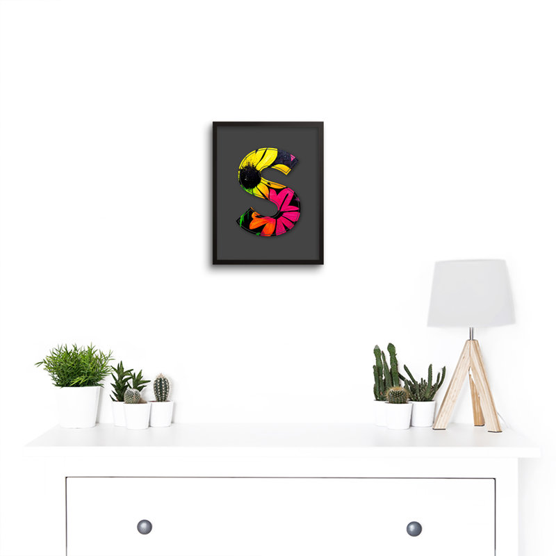 Letter S Floral Wall by Sha & Koko - Single Picture Frame Print