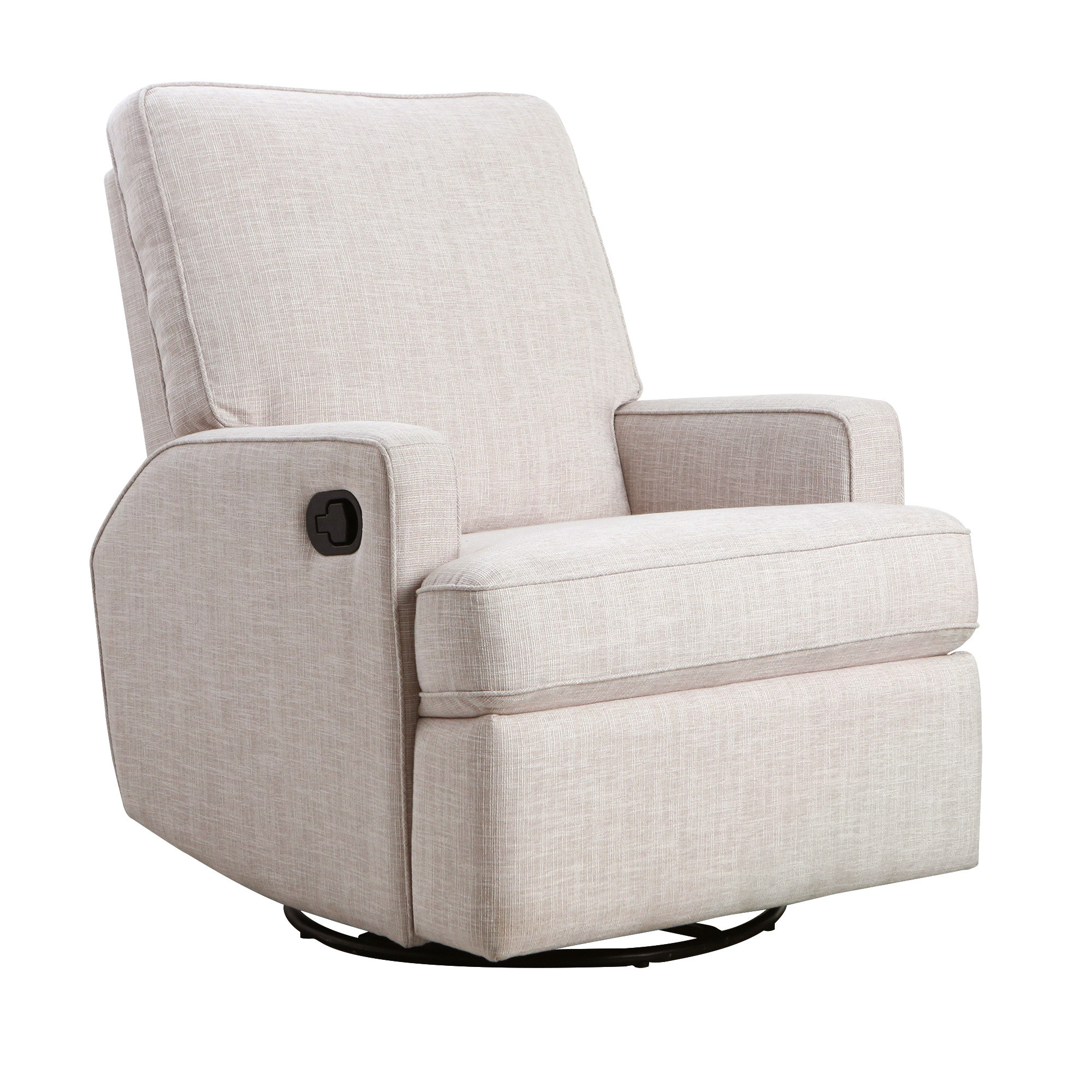 Tucker Swivel Reclining Glider, Canvas Gray Polyester Blend
