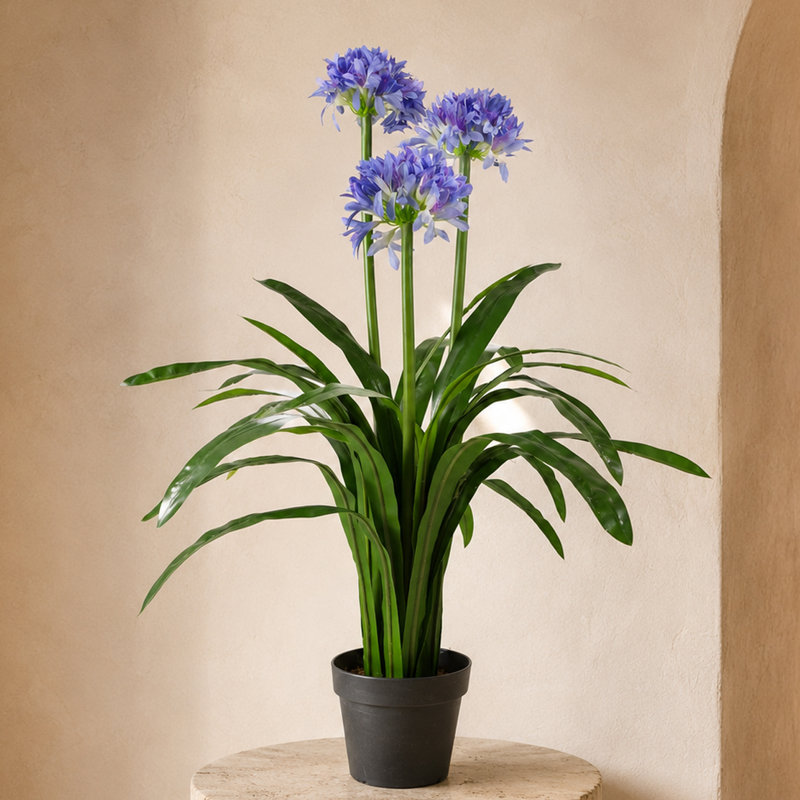 90cm Faux Flowering Plant in Pot Liner