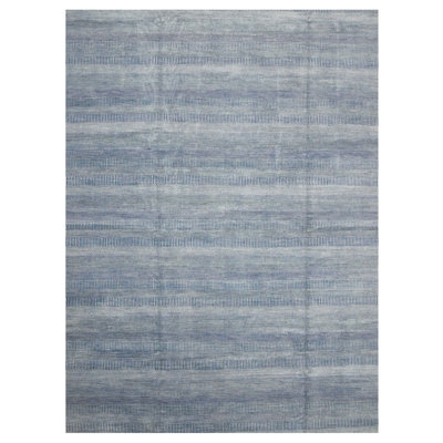 Touch Hand Knotted Jade Blue /Beige 13x20 Oversize Rug