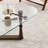 Modern Coffee Table with 100% Beech Wood & Tempered Glass Frame, Walnut Finish, 37.8 x 16.1 x 31.9 inches | 6 mm Thickness | Stylish Design for Living Room | Durable & Easy to Assemble | Elegant Home Decor