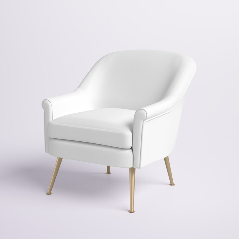 Zahir Velvet Armchair, White Velvet