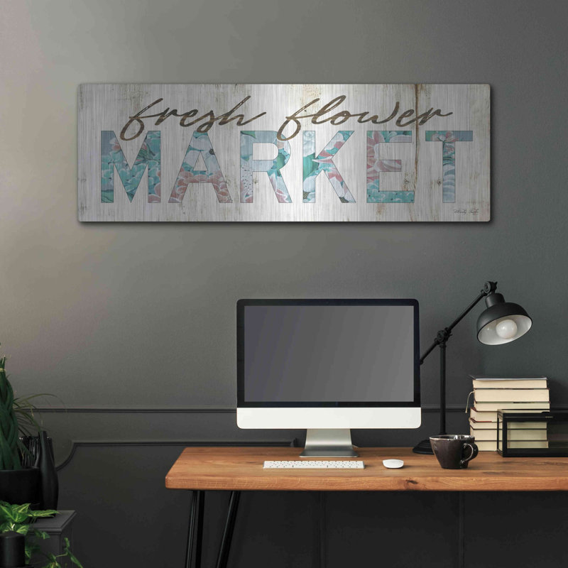 «August Flower Market» par Cindy Jacobs, August Wall®, art mural en métal, H 16 po x l 48 po