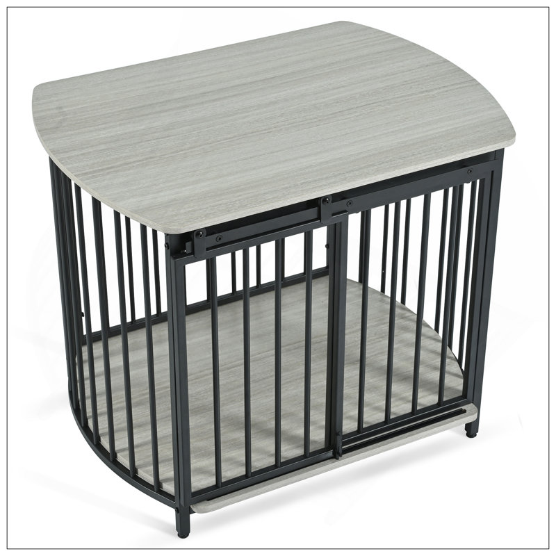 Table de bout moderne en bois pour cage avec deux portes, chenil d'intérieur durable et élégant pour petits et moyens chiens