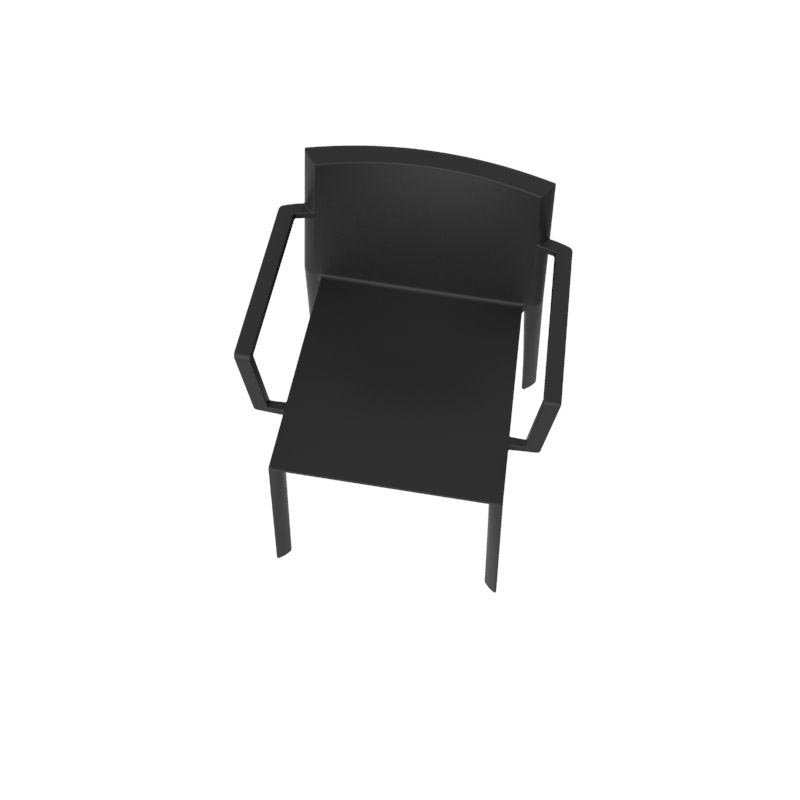 Quatz Stacking Patio Dining Chair, Black
