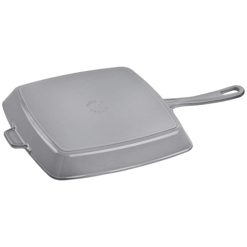 Staub Cast Iron Square Grill Pan, Graphite Gray, 12" x 12"