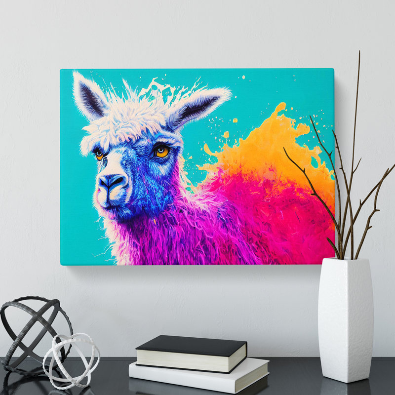 Llama Splash Vol.4 Abstract - Wrapped Canvas, 35cm H x 50cm W x 3cm D