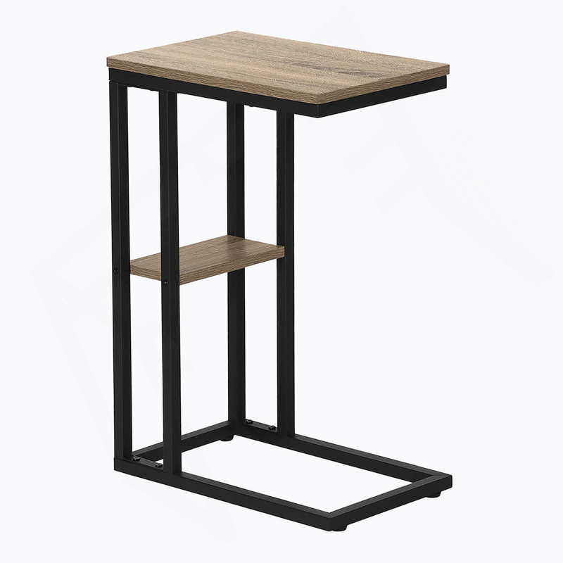 Shem End Table, Brown Top/Black Base, 25.25" H x 10.25" W x 18.25" D