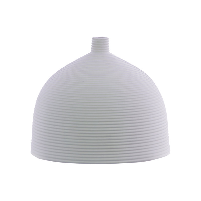 Ledbetter Ceramic Table Vase, 5.5" H x 6.5" W x 6.5" D, White