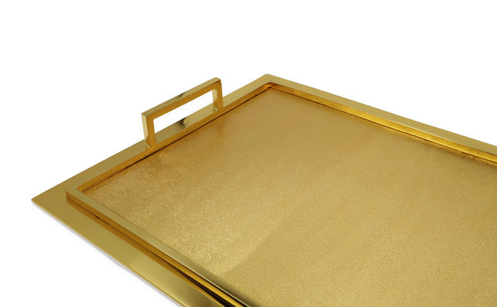 Stainless Steel Tray, 2.25" H x  19.25" W x 12.75" D, Gold