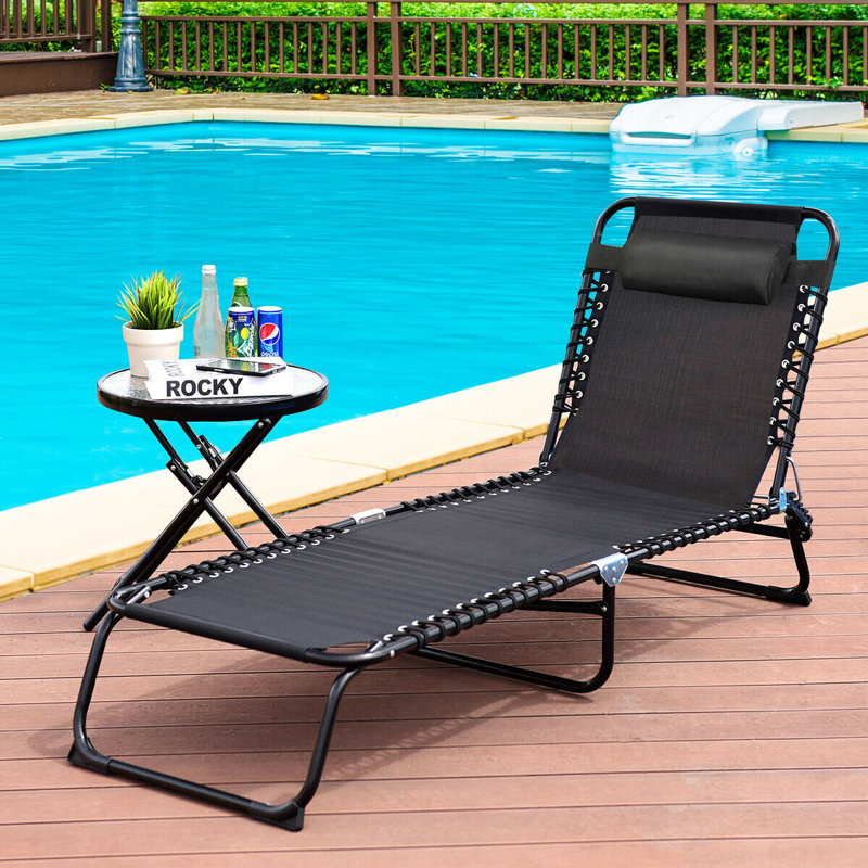 Chaise longue inclinable Bobby, Noir