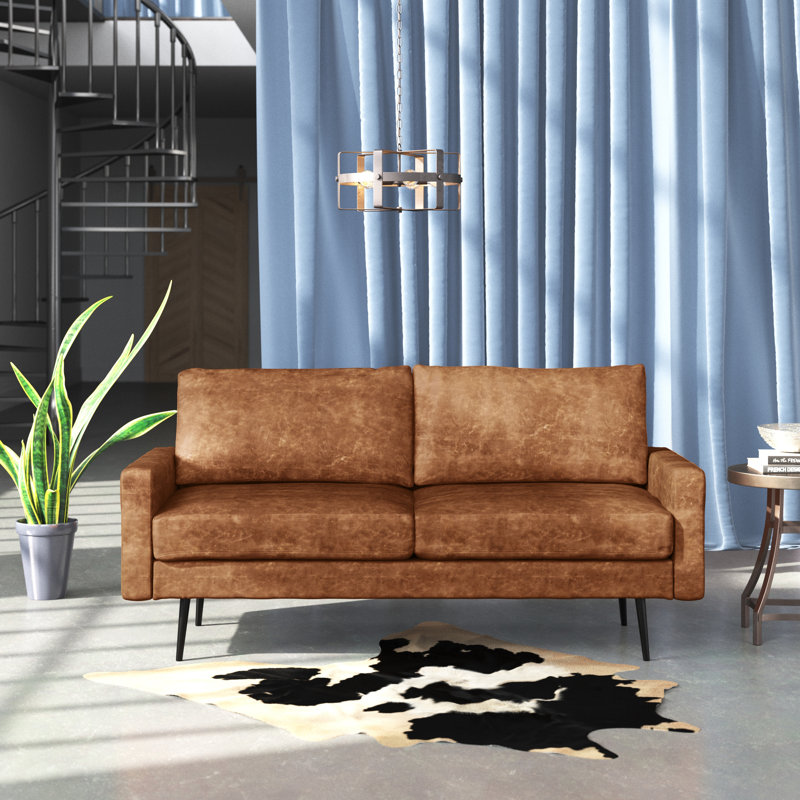 Canapé Cranford, Microfibres brunes, H 33 po x l 70 po x P 31 po