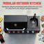 Barbecue au gaz 46 pouces 4 72000 avec brûleur arrière, grille de réchaud et barre de cuisine extérieure à contrôle de température, tablettes latérales réglables