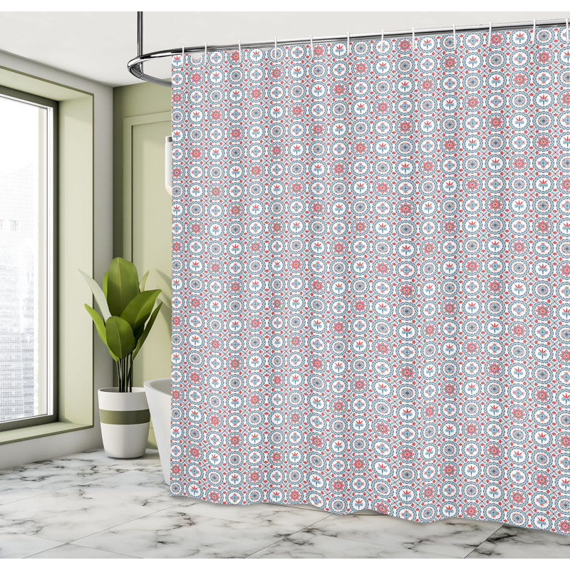 Dakota Fields Mosaic Shower Curtain Abstract Blooming, 75''H x 69''W