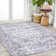 Didim Boho Medallion Machine-Washable Gray/Purple Rug