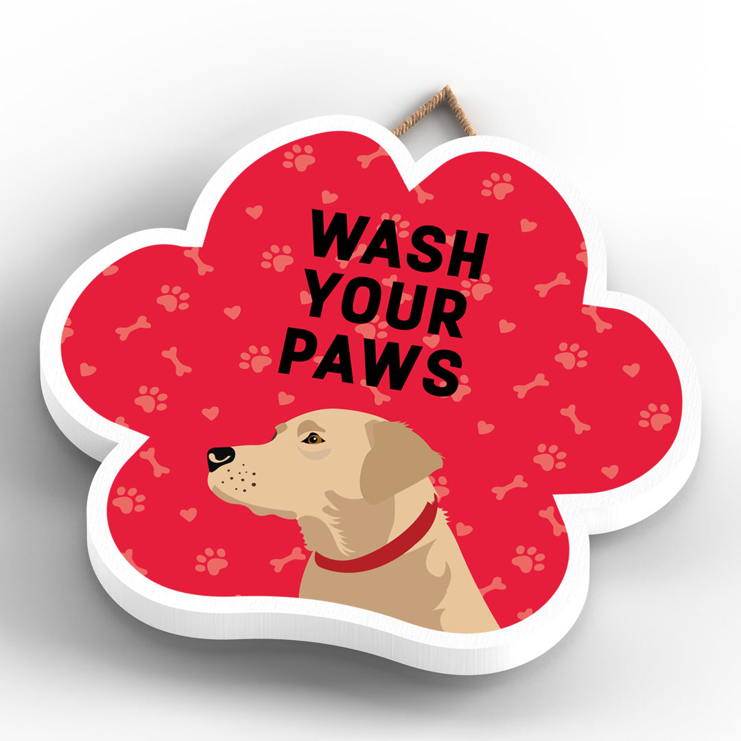 Yellow Labrador Wash Your Paws Wall Décor