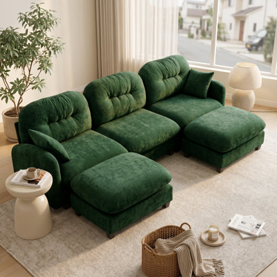 Upholstered Chenille L-Shaped Sectional